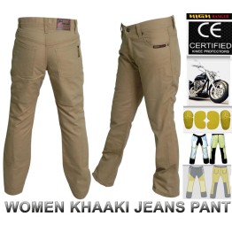 Women Motorbike Cotton Jeans Pants Reinforced with DuPont™ Kevlar® fiber